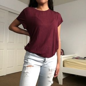 Burgundy American Eagle shirt